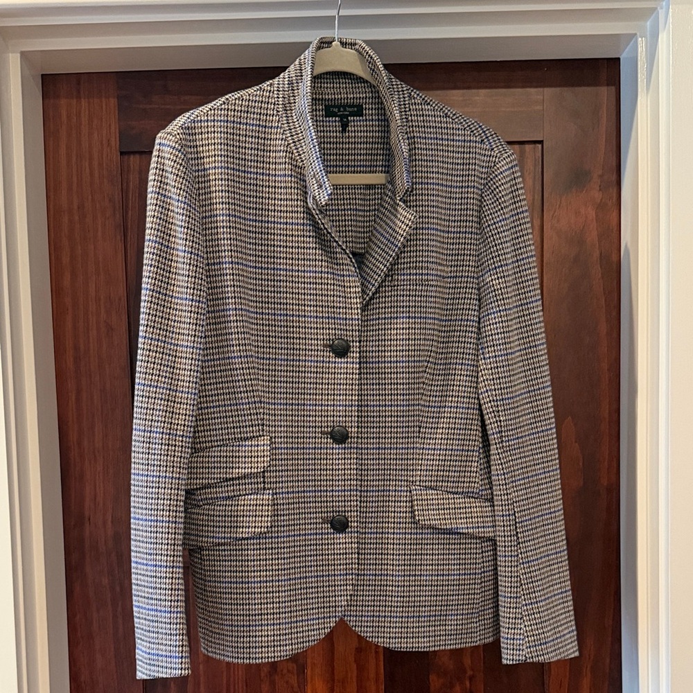 Rag & Bone Checkered Blazer in Brown, Black, and Blue - Picture 2 of 4
